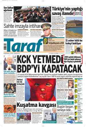 Taraf Gazetesi 4 Nisan 2012 kapağı