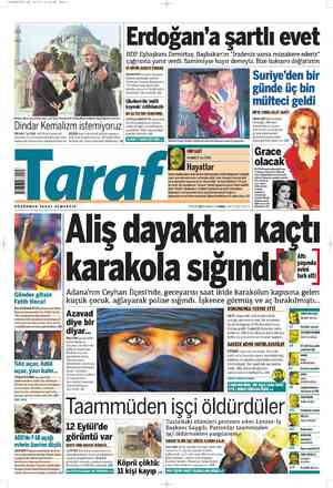 Taraf Gazetesi 7 Nisan 2012 kapağı