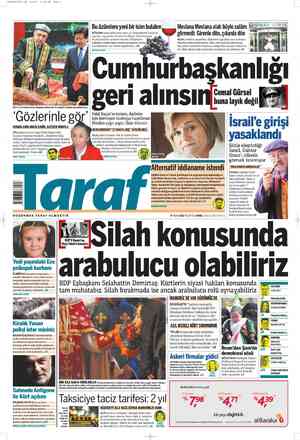 Taraf Gazetesi 9 Nisan 2012 kapağı