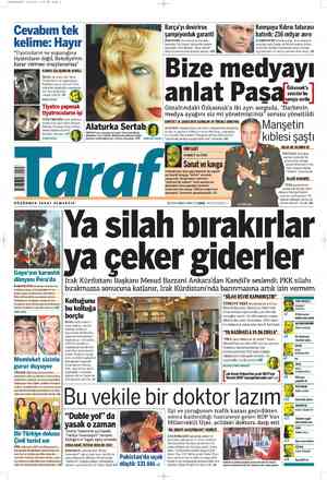 Taraf Gazetesi 21 Nisan 2012 kapağı