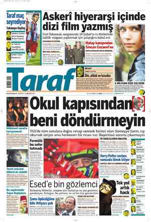 Taraf Gazetesi 22 Nisan 2012 kapağı