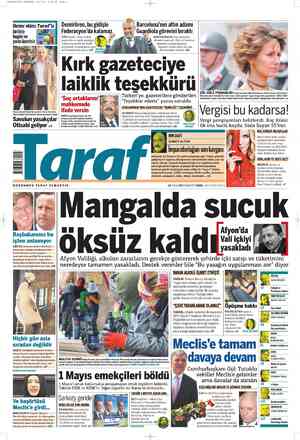 Taraf Gazetesi 28 Nisan 2012 kapağı