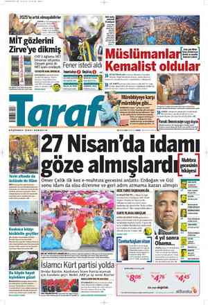 Taraf Gazetesi 30 Nisan 2012 kapağı