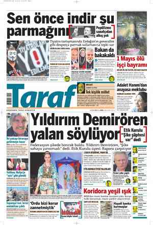 Taraf Gazetesi 1 Mayıs 2012 kapağı
