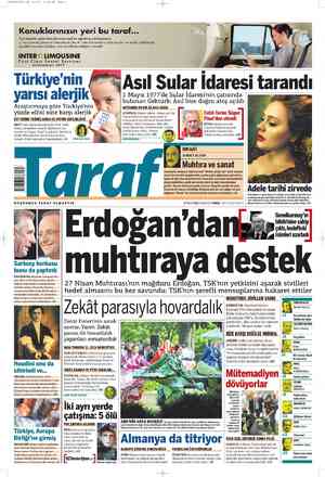 Taraf Gazetesi 5 Mayıs 2012 kapağı