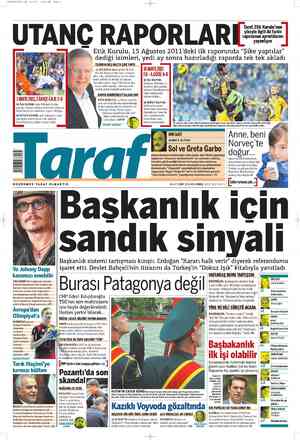 Taraf Gazetesi 9 Mayıs 2012 kapağı