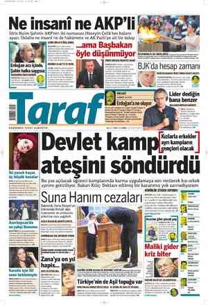Taraf Gazetesi 25 Mayıs 2012 kapağı