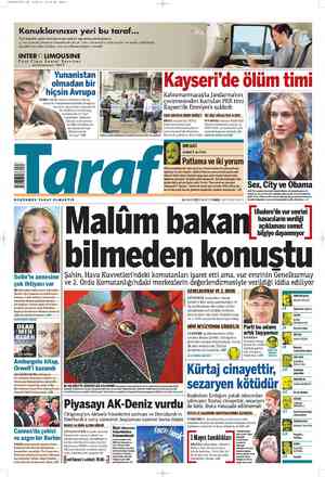Taraf Gazetesi 26 Mayıs 2012 kapağı