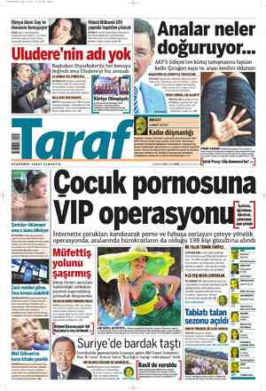 Taraf Gazetesi 3 Haziran 2012 kapağı