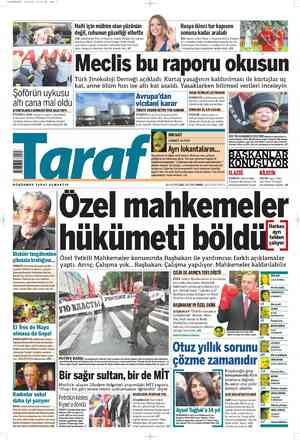 Taraf Gazetesi 13 Haziran 2012 kapağı