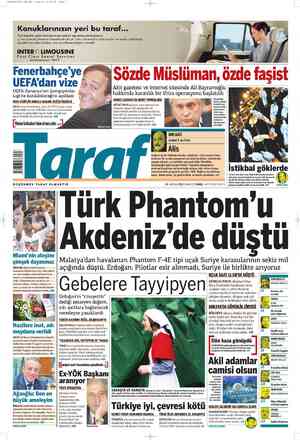 Taraf Gazetesi 23 Haziran 2012 kapağı