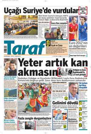 Taraf Gazetesi 1 Temmuz 2012 kapağı