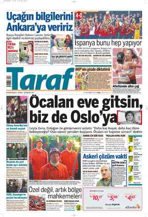 Taraf Gazetesi 2 Temmuz 2012 kapağı