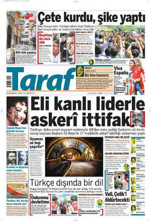 Taraf Gazetesi 3 Temmuz 2012 kapağı