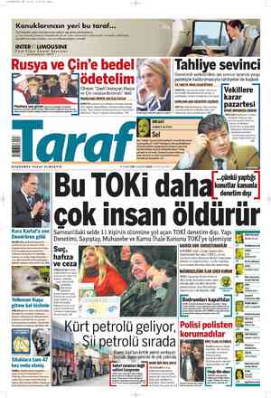 Taraf Gazetesi 7 Temmuz 2012 kapağı
