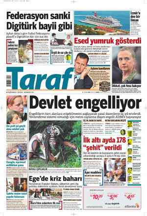 Taraf Gazetesi 9 Temmuz 2012 kapağı