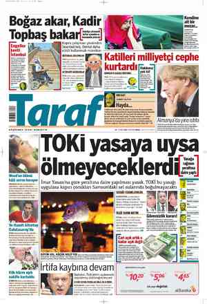 Taraf Gazetesi 12 Temmuz 2012 kapağı