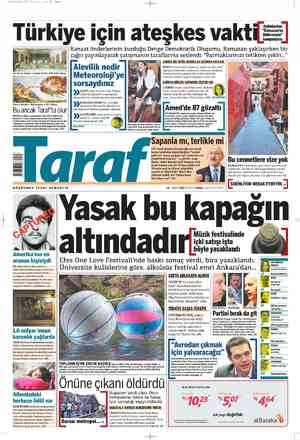 Taraf Gazetesi 16 Temmuz 2012 kapağı