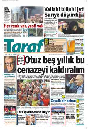 Taraf Gazetesi 18 Temmuz 2012 kapağı