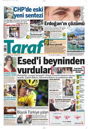 Taraf Gazetesi 19 Temmuz 2012 kapağı