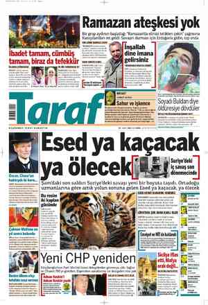 Taraf Gazetesi 20 Temmuz 2012 kapağı