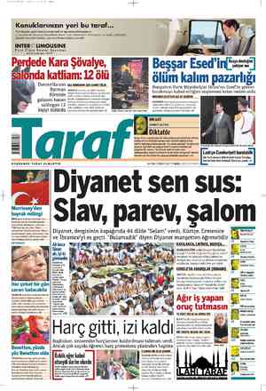 Taraf Gazetesi 21 Temmuz 2012 kapağı