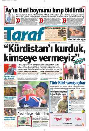 Taraf Gazetesi 30 Temmuz 2012 kapağı