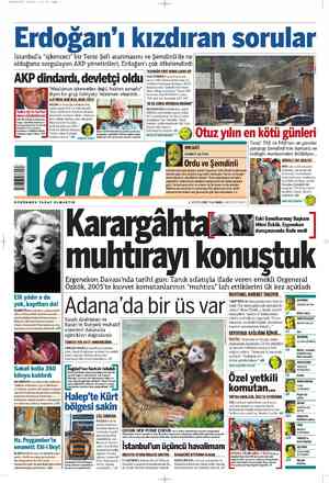 Taraf Gazetesi 3 Ağustos 2012 kapağı