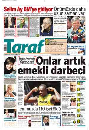 Taraf Gazetesi 5 Ağustos 2012 kapağı