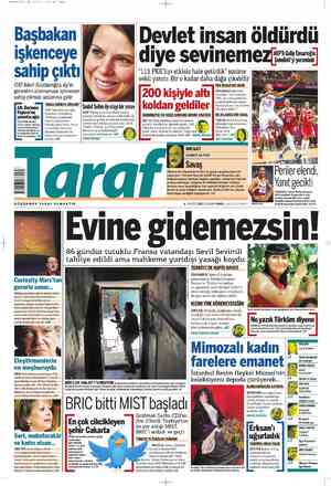 Taraf Gazetesi 8 Ağustos 2012 kapağı