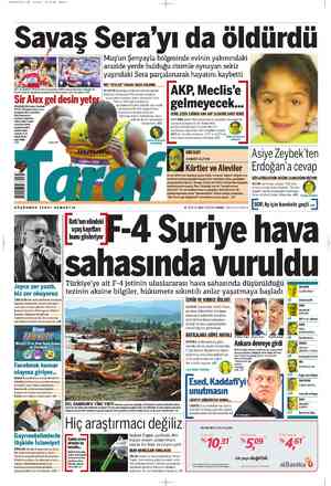 Taraf Gazetesi 9 Ağustos 2012 kapağı