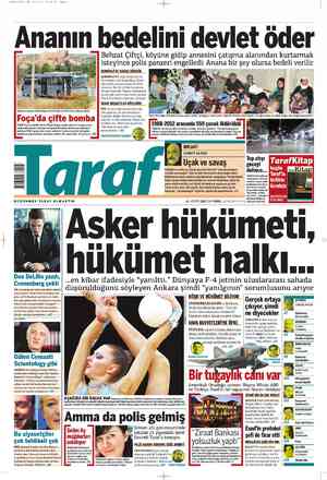Taraf Gazetesi 10 Ağustos 2012 kapağı