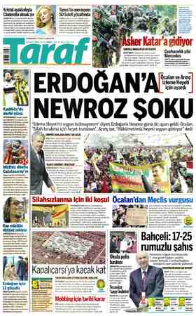 Taraf Gazetesi 22 Mart 2015 kapağı