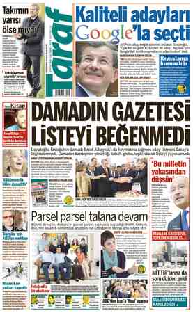 Taraf Gazetesi 10 Nisan 2015 kapağı