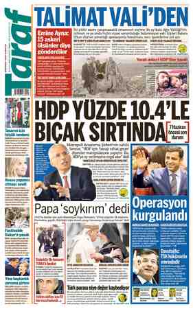 Taraf Gazetesi 13 Nisan 2015 kapağı