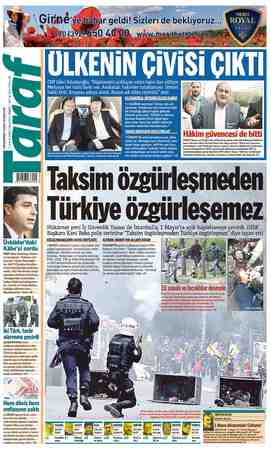 Taraf Gazetesi 2 Mayıs 2015 kapağı