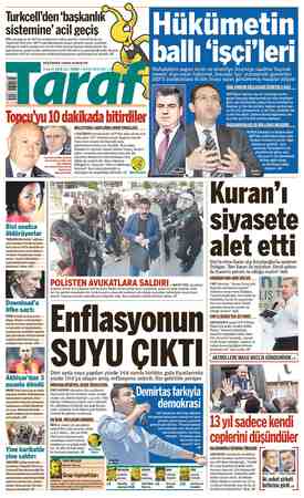Taraf Gazetesi 5 Mayıs 2015 kapağı