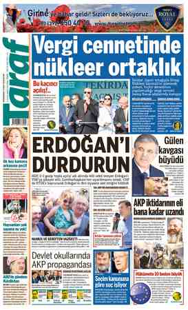 Taraf Gazetesi 6 Mayıs 2015 kapağı