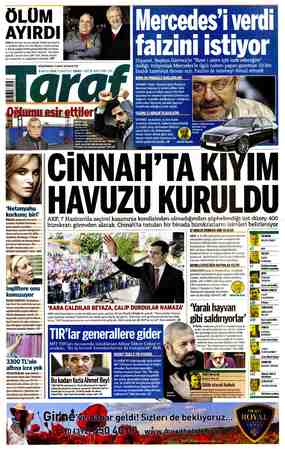 Taraf Gazetesi 9 Mayıs 2015 kapağı