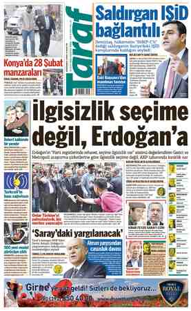 Taraf Gazetesi 23 Mayıs 2015 kapağı