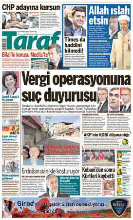 Taraf Gazetesi 27 Mayıs 2015 kapağı