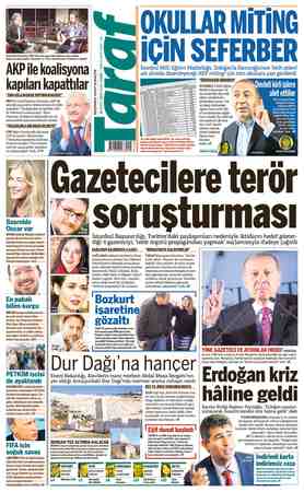    CHP lideri Kılıçdaroğlu da kapıyı AKP'ye kapattı. Kılıçdaroğlu, “Yolsuzluk yapanlarla nasıl koa- lisyon kuracağız? “Sen...