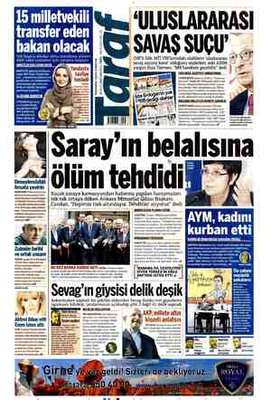 Taraf Gazetesi 30 Mayıs 2015 kapağı