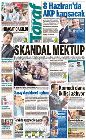 Taraf Gazetesi 2 Haziran 2015 kapağı
