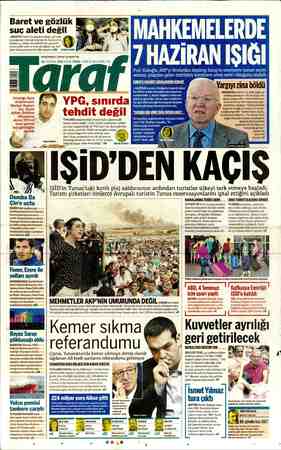 Taraf Gazetesi 28 Haziran 2015 kapağı