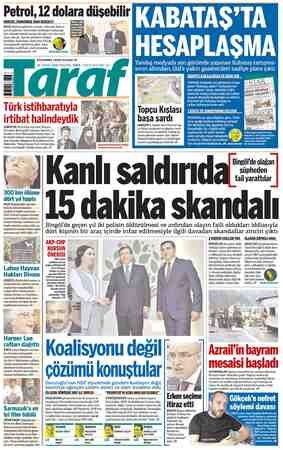 Taraf Gazetesi 16 Temmuz 2015 kapağı