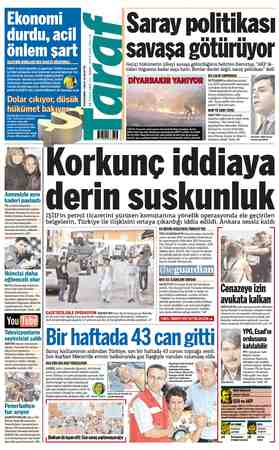 Taraf Gazetesi 28 Temmuz 2015 kapağı