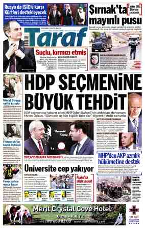 Taraf Gazetesi 5 Ağustos 2015 kapağı