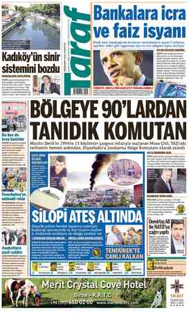 Taraf Gazetesi 8 Ağustos 2015 kapağı