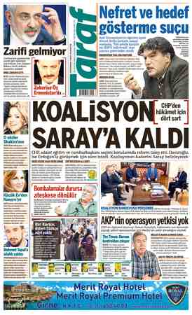 Taraf Gazetesi 12 Ağustos 2015 kapağı